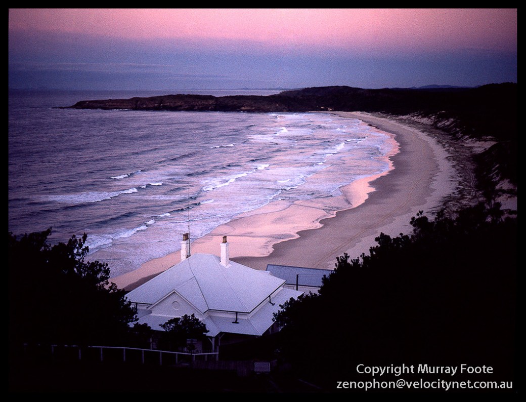 Head keeper's cotttage and beach at sunsetMamiya 645