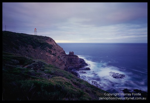 Cape Schanck Seascape in early morning 7:00am  21 April 1987 Arca-Swiss 5x4" monorail camera 65mm Schneider Super Angulon,  f32 2 1/2 minutes + polariser Fujichrome 50