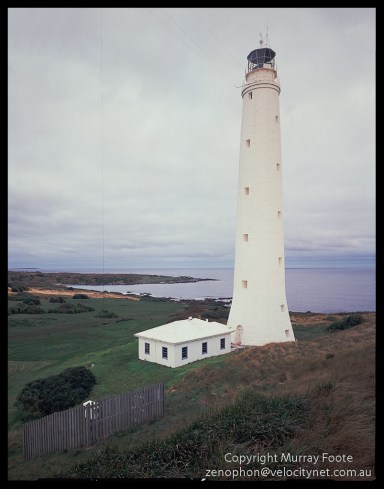 Cape Wickham lighthouse 8:00am 30th July 1987 Nagaoka Field Camera 5x4" f16 2 1/2 seconds + polariser 90mm Linhof Schneider Angulon Fujichrome 50