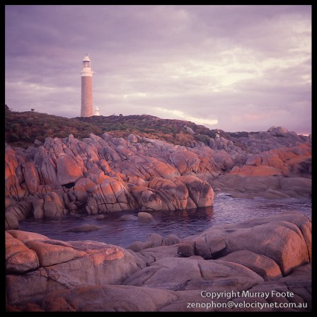Eddystone-Point-Lighthouse-and-rocks-at-dusk-6x6-Edit