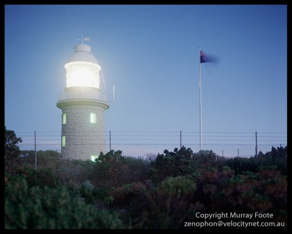 Cape Naturaliste lighthouse 6:00pm 8 May 1987 Arca Swiss Monorail 5×4″  150mm Linhof Schneider Technika Symmar  f5.6 20 minutes Fujichrome 50