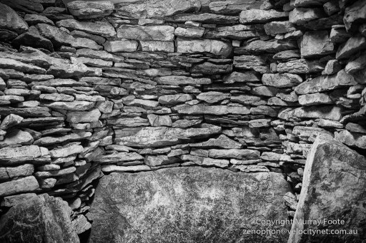 Inside round cairn