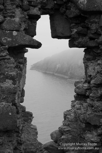 Black and White, Castles, History, Landscape, Monochrome, Photography, Scotland, seascape, Travel
