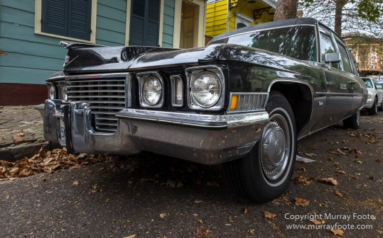Architecture, Cadillac Hearse, Drain covers, Faubourg Marigny, Marigny, New Orleans, Photography, Street photography, Travel, USA