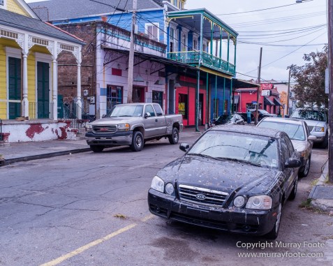 Architecture, Cadillac Hearse, Drain covers, Faubourg Marigny, Marigny, New Orleans, Photography, Street photography, Travel, USA