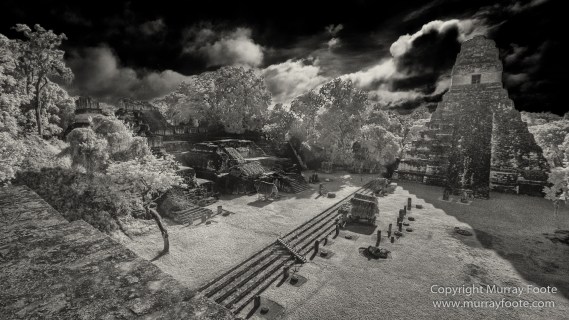 Archaeology, Architecture, Black and White, Guatemala, Infrared, Landscape, Maya, Monochrome, Nature, Photography, Tikal, Travel