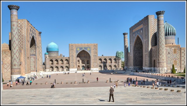 Architecture, Ceramics, History, Landscape, Photography, Registan, Samarkand, Shir Dor Madrassah, Street photography, Tillya-Kari Madrassah, Travel, Ulugh Beg Madrassah, Uzbekistan