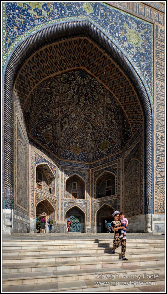 Architecture, Ceramics, History, Landscape, Photography, Registan, Samarkand, Shir Dor Madrassah, Street photography, Tillya-Kari Madrassah, Travel, Ulugh Beg Madrassah, Uzbekistan