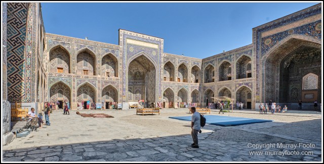 Architecture, Ceramics, History, Landscape, Photography, Registan, Samarkand, Shir Dor Madrassah, Street photography, Tillya-Kari Madrassah, Travel, Ulugh Beg Madrassah, Uzbekistan