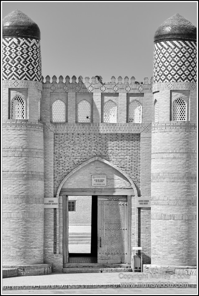 Architecture, Black and White, Khiva, Landscape, Monochrome, Photography, Street photography, Travel, Uzbekistan