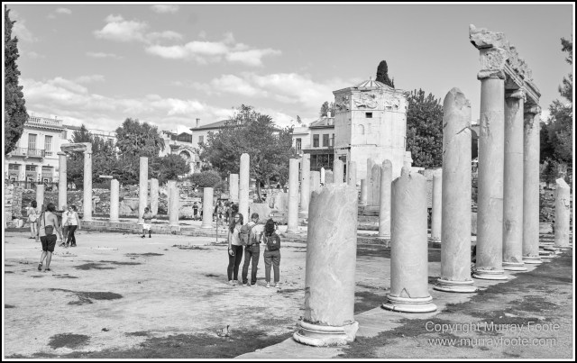 Acropolis, Ancient Agora of Athens, Archaeology, Architecture, Athens, Black and White, Greece, History, Landscape, Monochrome, Photography, Roman Agora, Street photography, Travel
