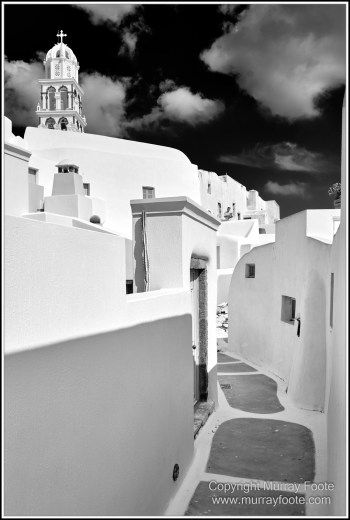 Architecture, Belltowers, Black and White, Emporio, Greece, Landscape, Monochrome, Oia, Photography, Santorini, Street photography, Thira, Travel