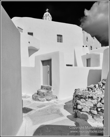 Architecture, Belltowers, Black and White, Emporio, Greece, Landscape, Monochrome, Oia, Photography, Santorini, Street photography, Thira, Travel