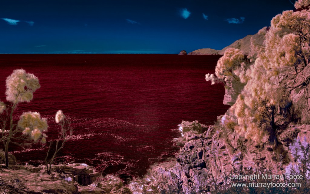 Coles Bay, Infrared, Kangaroo Bluff Battery, Landscape, Marion Bay, Nature, Photography, seascape, Sleepy Bay, Tasmania, Tessellated pavement, Thumbs Lookout, Travel